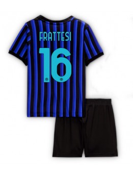 Billige Inter Milan Davide Frattesi #16 Hjemmedraktsett Barn 2025-26 Kortermet (+ Korte bukser)